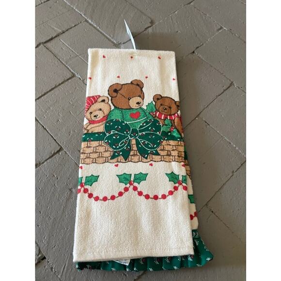 Beary Christmas Vintage Hand Towel Holiday NWT - Picture 2 of 7